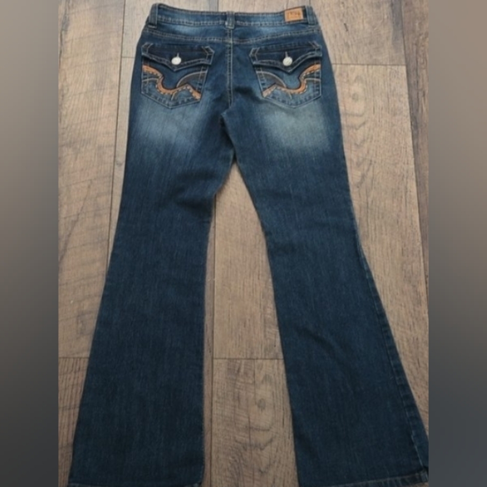 Lei Blue Denim Jeans Mid Rise Size 5 - Picture 3 of 5